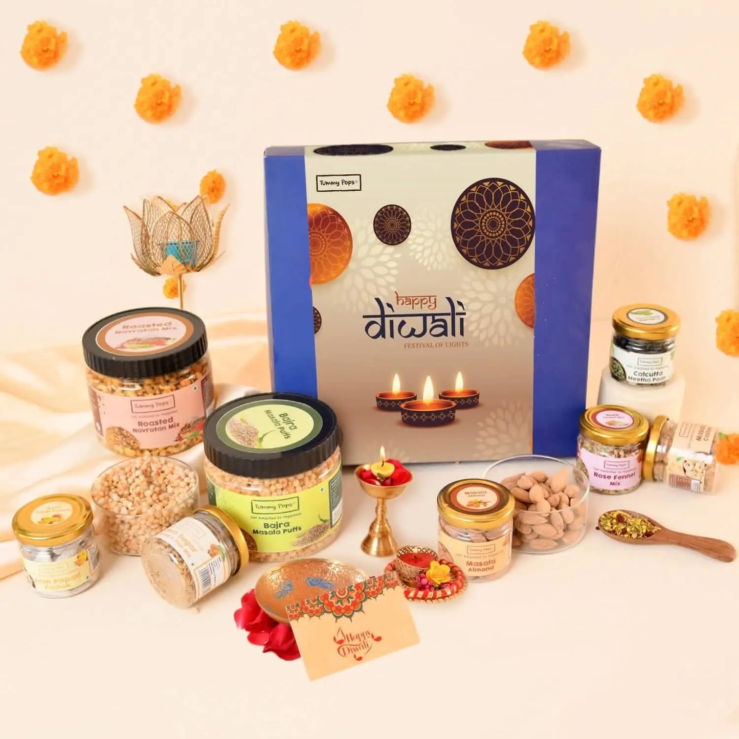 Spree Diwali Food Box - 8 jars of Dry fruits, Mouth fresheners & roasted snacks!