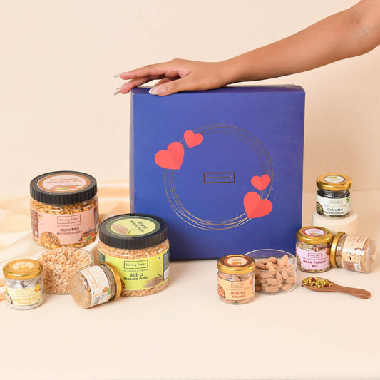 Spree Diwali Food Box - 8 jars of Dry fruits, Mouth fresheners & roasted snacks!