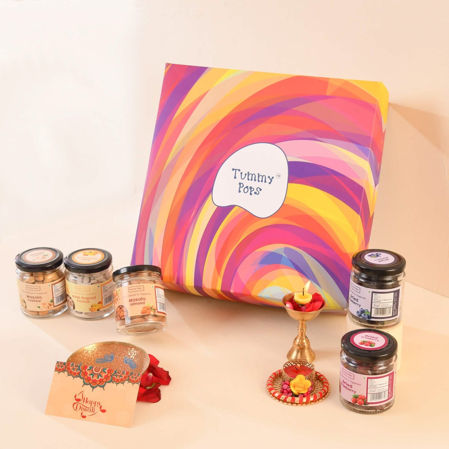 Loads Of Happiness Diwali Kit - Large glass jar pack of 9 with berries, dry fruits & nuts, mouth fresheners!