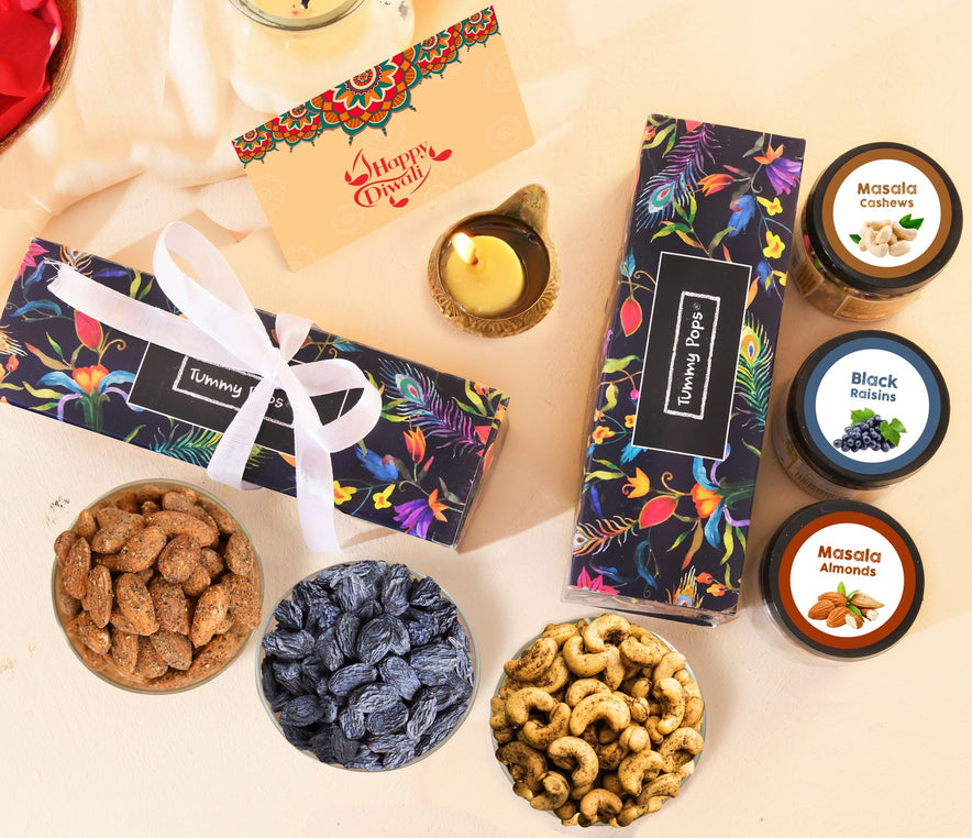 Nut Collection Box - Assorted pack of 3 Dry Fruits Jars