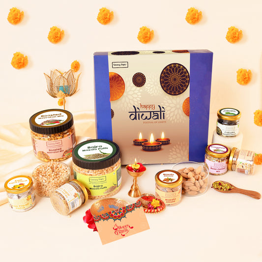 Spree Diwali Food Box - 8 jars of Dry fruits, Mouth fresheners & roasted snacks!