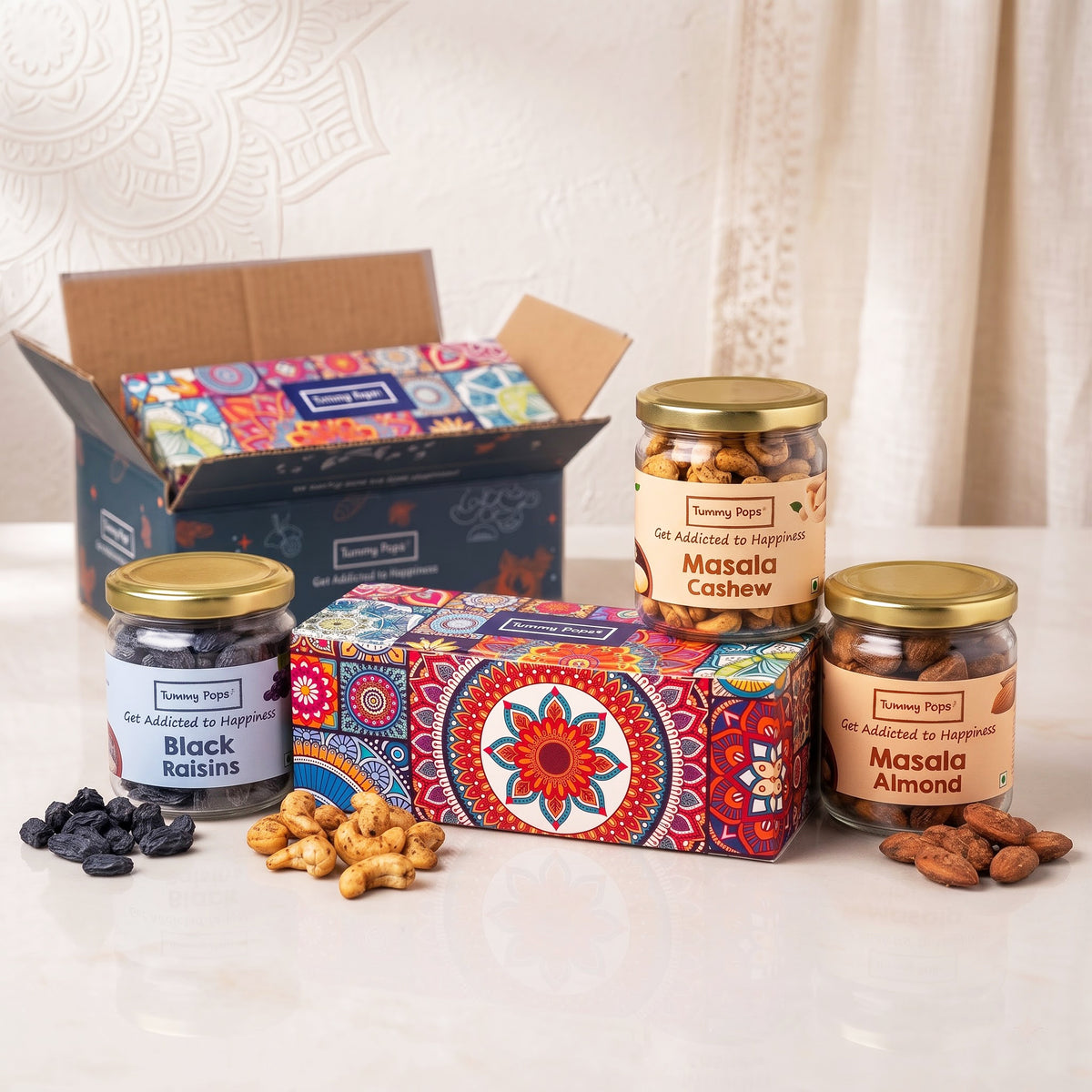 Nut Collection Box - Assorted pack of 3 Dry Fruits Jars