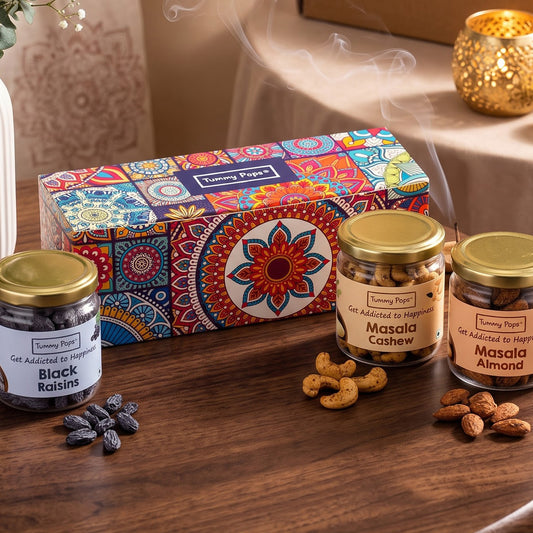 Nut Collection Box - Assorted pack of 3 Dry Fruits Jars