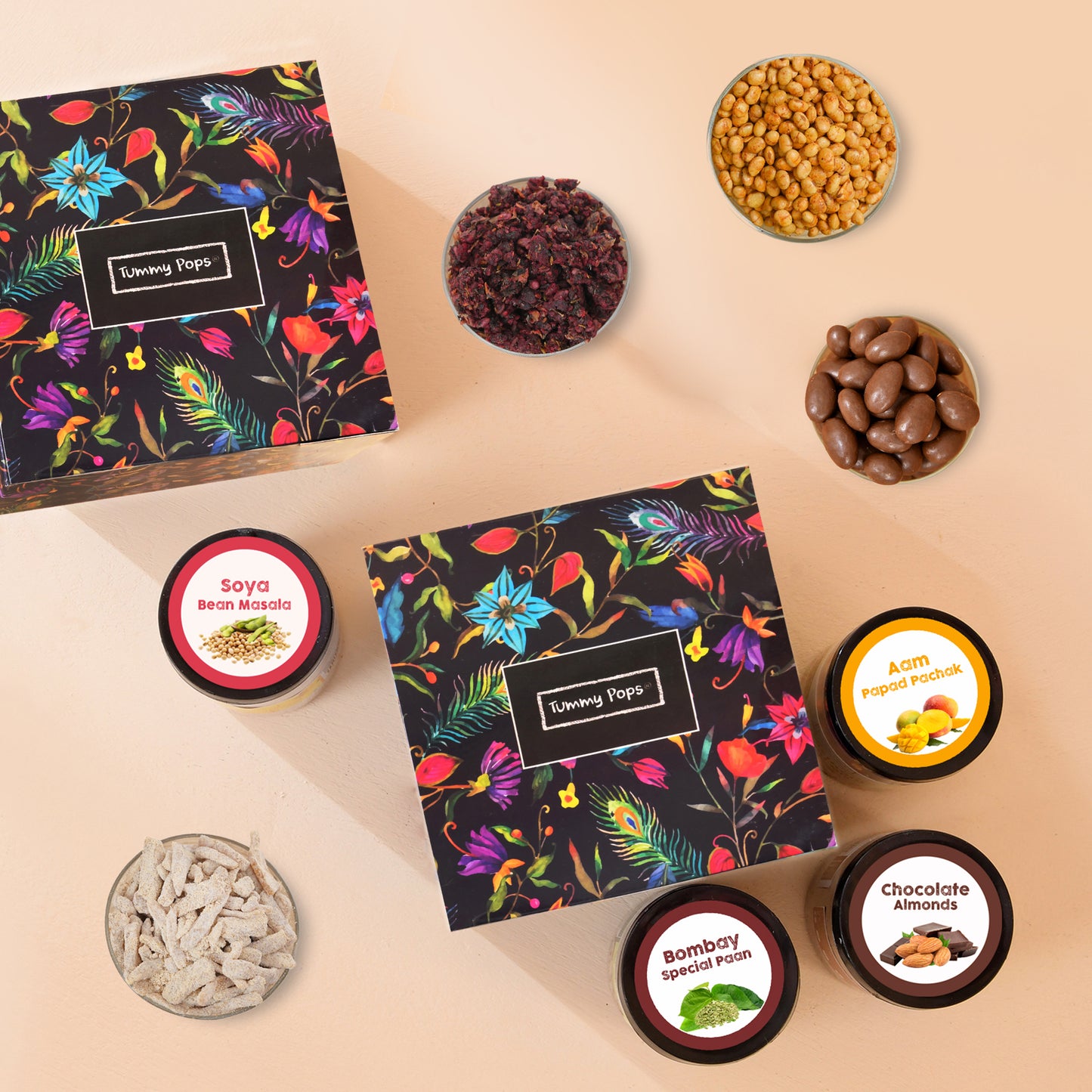Festive Flavour Box- 4 jars of Dry Fruits, Snacks, Mouth Fresheners, Digestives!