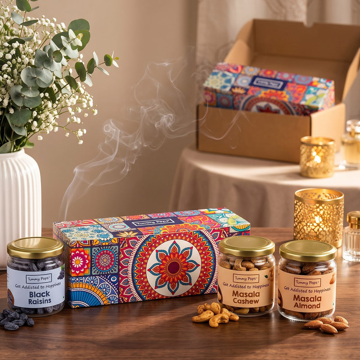 Nut Collection Box - Assorted pack of 3 Dry Fruits Jars