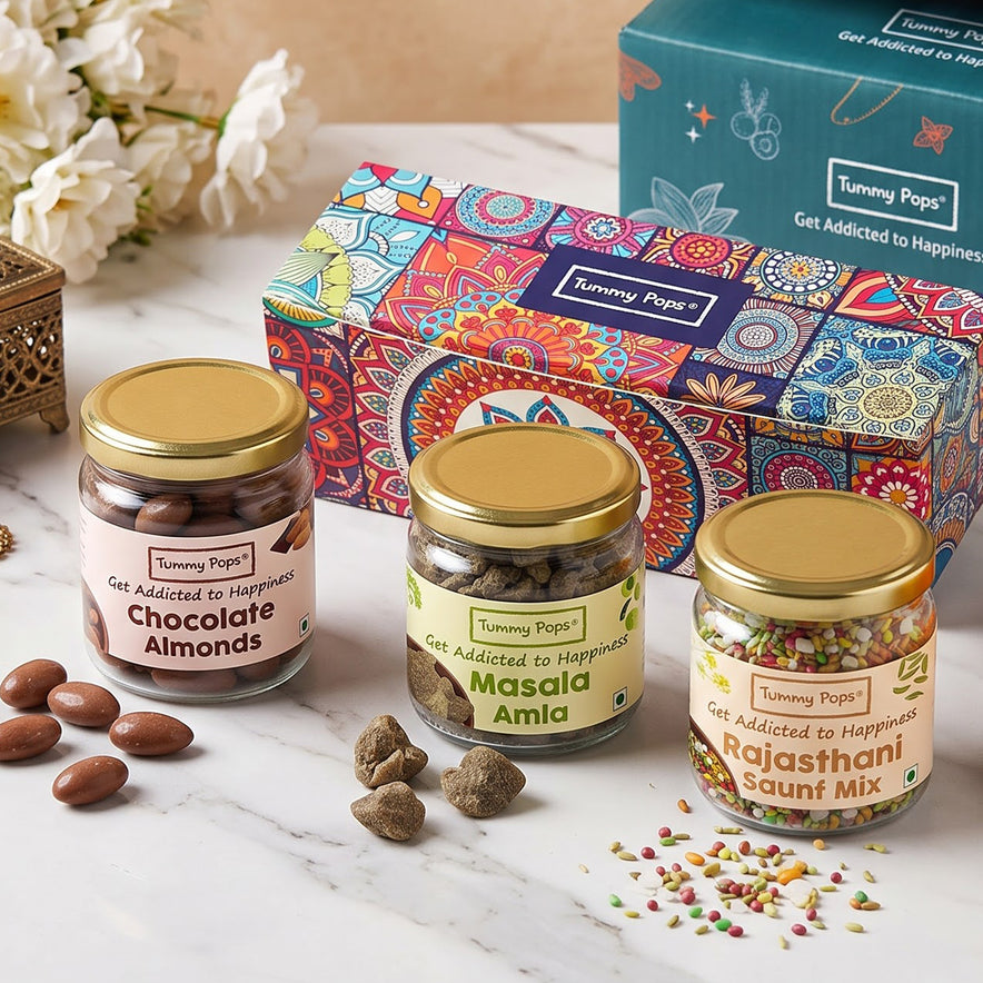 Tasty Treats Pack - 3 jars of Dry Fruits, Mouth Fresheners, Digestives!
