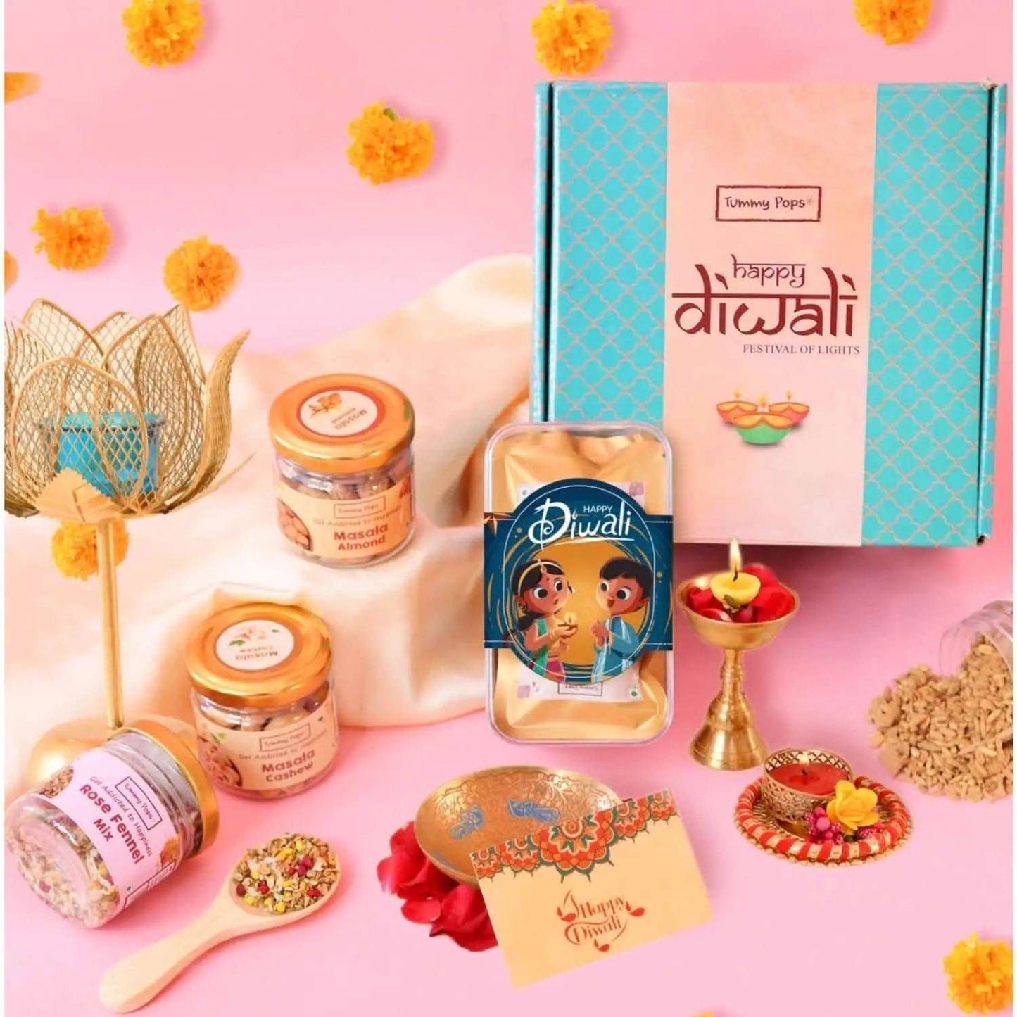 Bond Bites Diwali Hamper - 6 jars of Cookies, Fennel mix, Dry fruits in a pack!