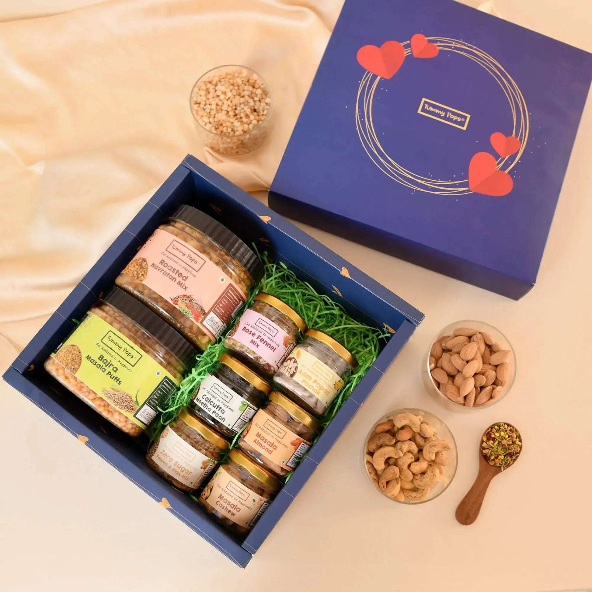 Spree Diwali Food Box - 8 jars of Dry fruits, Mouth fresheners & roasted snacks!