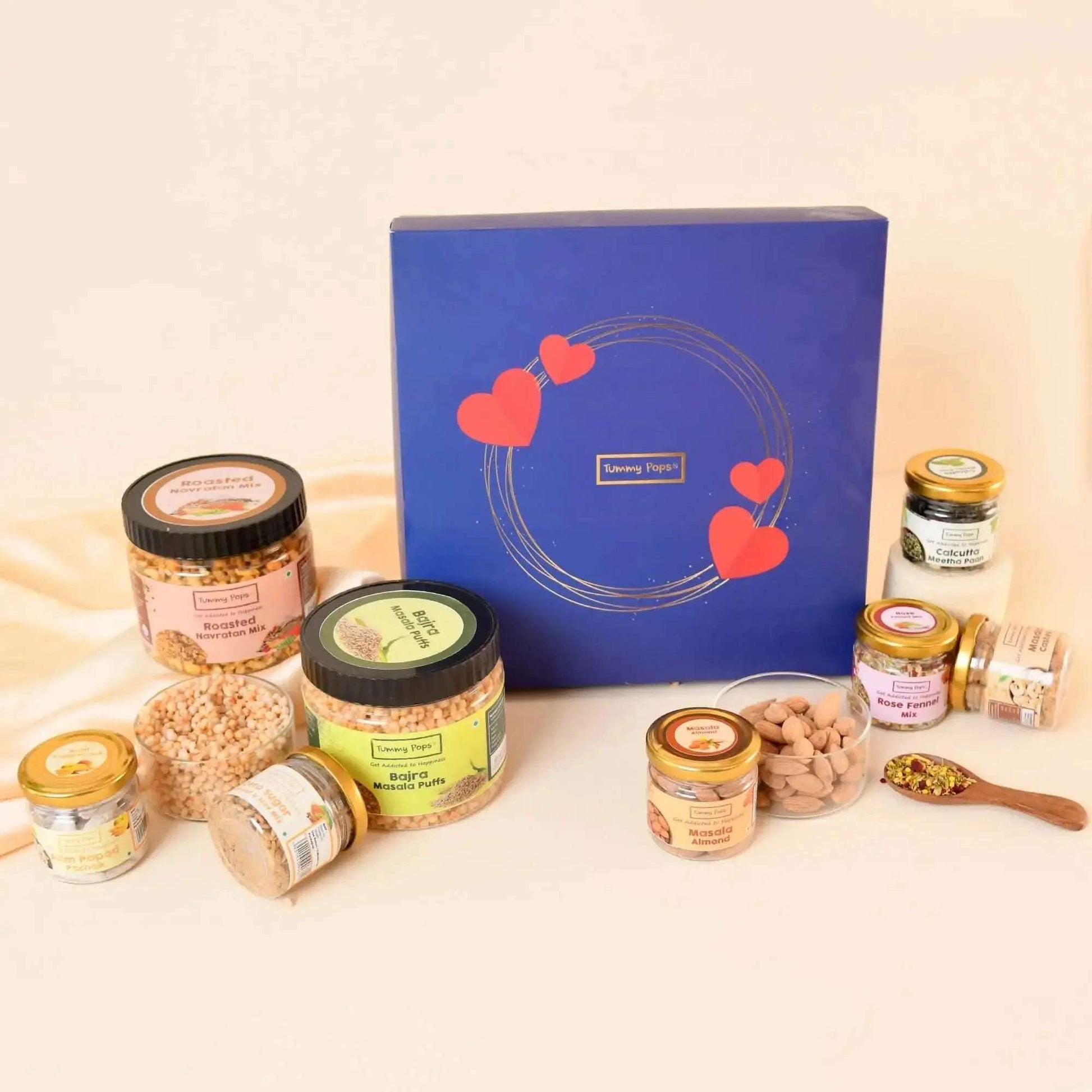 Spree Diwali Food Box - 8 jars of Dry fruits, Mouth fresheners & roasted snacks!