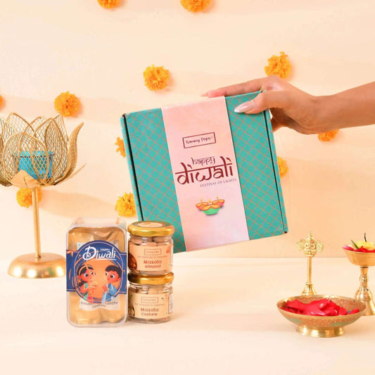 Bond Bites Diwali Hamper - 6 jars of Cookies, Fennel mix, Dry fruits in a pack!